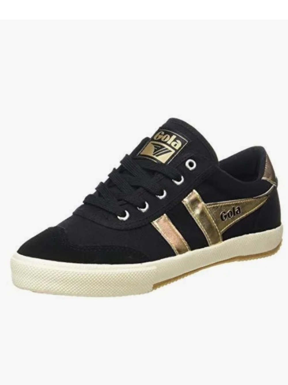 Gola Black Sneakers with Metallic Gold Accents